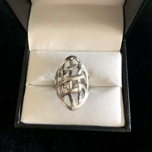 925 Basket Weave Ladies Statement Ring